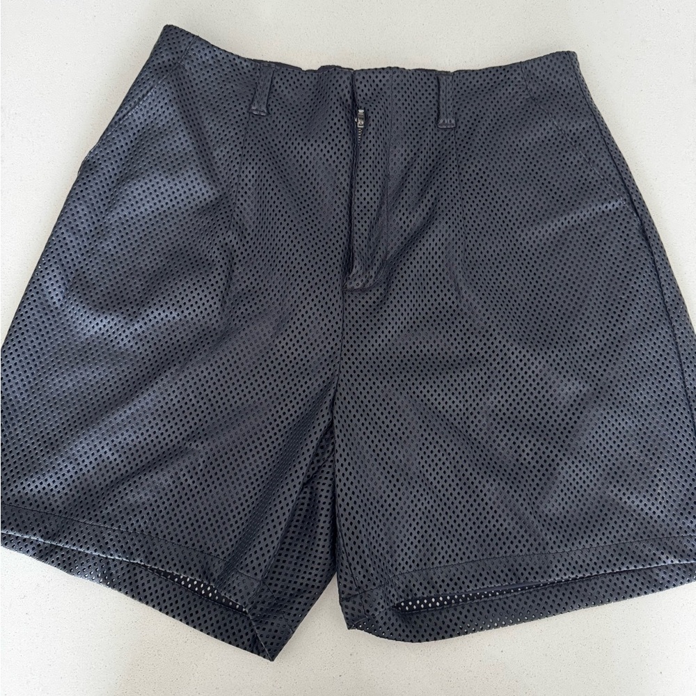 semi-leather Bermuda shorts